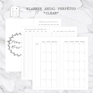 CLEAN STANDARD - Monthly planner for midori traveler&#39;s notebook printable standard size and in Spanish