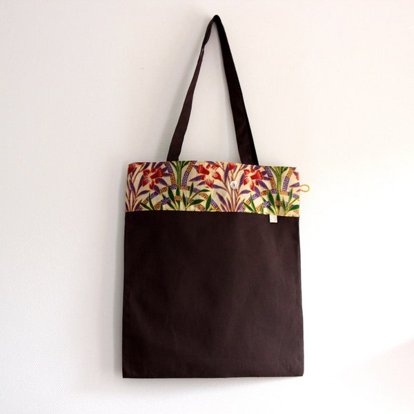 Sac Tote Bag en Tissu africain wax et coton Narcisse, imprimé fleuri