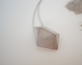 Concrete light grey geometric pendant | Modern minimalist geometric cement necklace | Concrete gift jewelry | JewelrybyMok