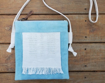 Handmade Crossbody Bag, Woven Linen Bag, Handmade Purse