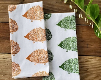 Hedgehog Tea Towel, Hedgehog Kitchen Linens, Hedgehog Home Decor
