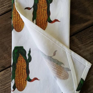 Corn Tea Towel, Corn Print Towel, Corn Kitchen Linens image 7