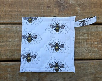 Bienen Topflappen, Handgemachte Bienen Topflappen