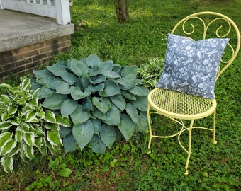 Nature Print Pillow, Handmade Throw Pillow, Gray Decorative Pillow