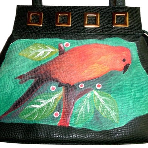 WOMEN'S SHOULDER BAG-Christmas gifts for women-Hand painted Vintage Bag-90's Women's leather Handbag-Green Handle tote bag-High quality bags