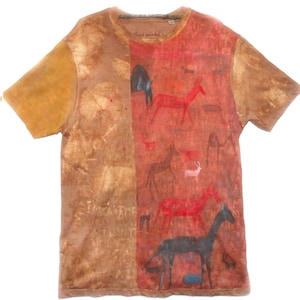 PREHISTORIC CAVE PAINTING Tshirt-Nature Lover Tee-Hand Painted Minimalist T-shirt-Ancient Cave Painting T-Shirt-Tribal Art-Pure Nature
