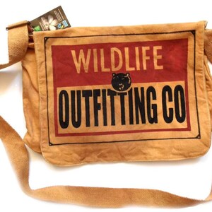 UNISEX HAND PAINTED Bag-Men&#39;s messenger bag-Boho bag-fair trade cotton bag-Vintage style bag-brown cotton bag-Aged look bag-Handcrafted bag