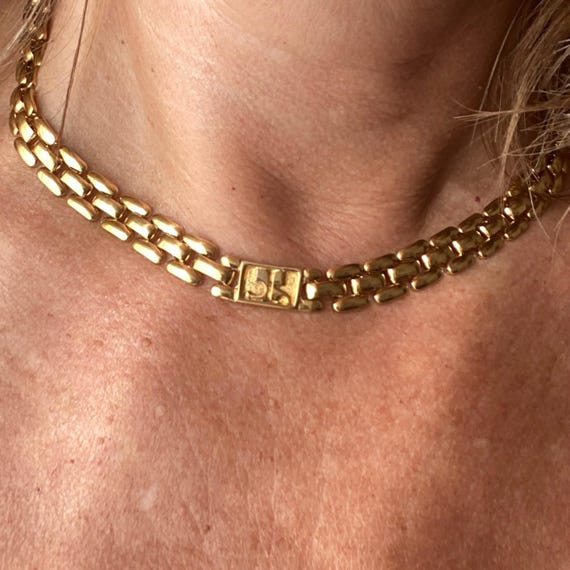 Collier Chaîne Carré Plaqué Or - Style Vintage élégant - Occasion En Parfait état