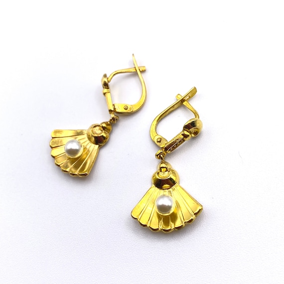 Boucles D'oreilles Dormeuses En Plaqué Or, Strass, Neuves Avec étiquettes
