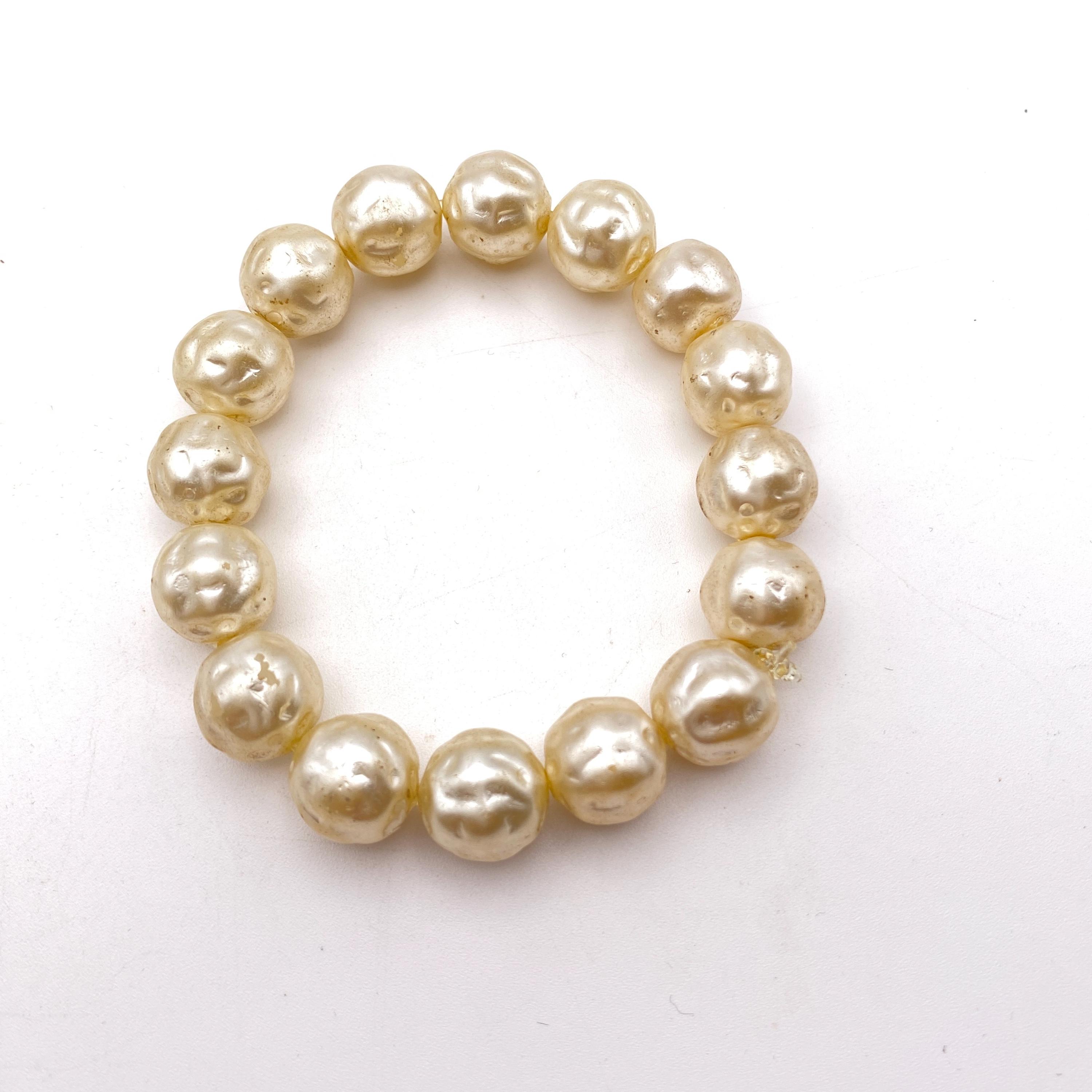 Bracelet Perles De Culture Baroques Blanches Roses Bleues Plaqué Or - Rose-Mimosa Neuf