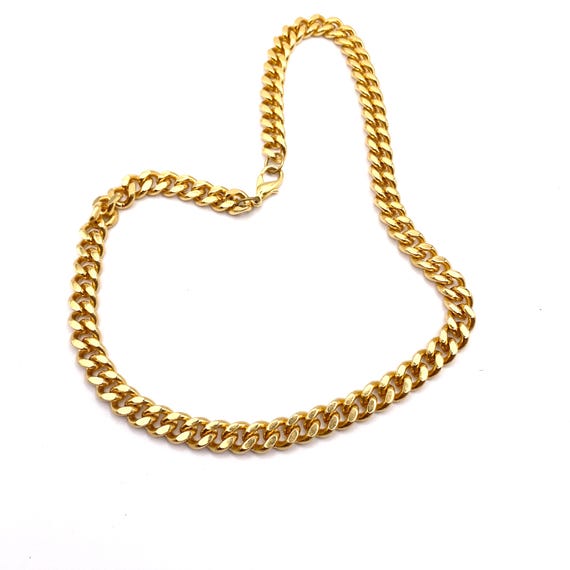Vintage 1980s Gold-plated Chunky Chain Necklace, 47 Cm Long - Etsy