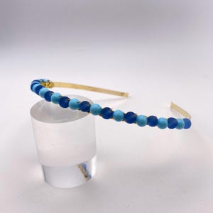 Vintage Glass Beaded Blue Tiara from the Handmade Jewelry Collection