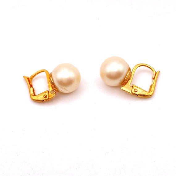 Boucles D'oreilles Dormeuses Plaque Or Avec Pierre Synthétique Verte - Vintage Style Années 50 - Neuf Avec étiquettes