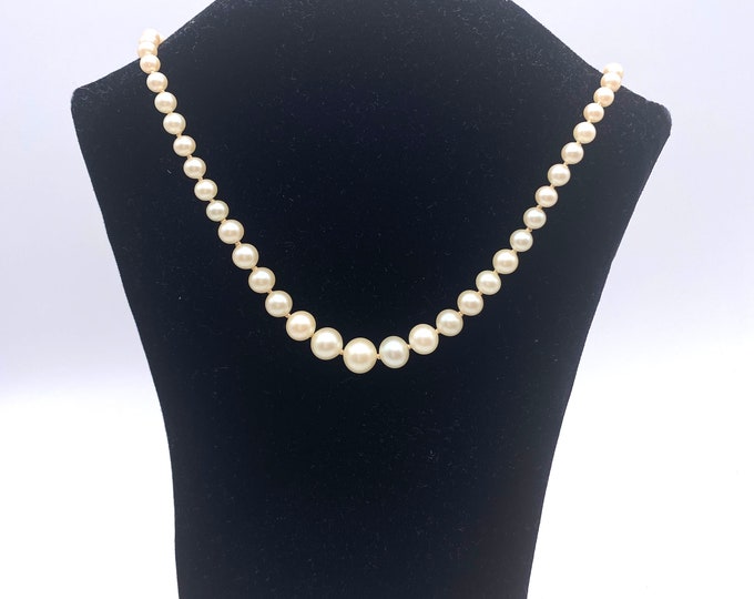 MAJORICA 3 Strand Pearl Necklace With Box, Triple Strand Pearls, Hand