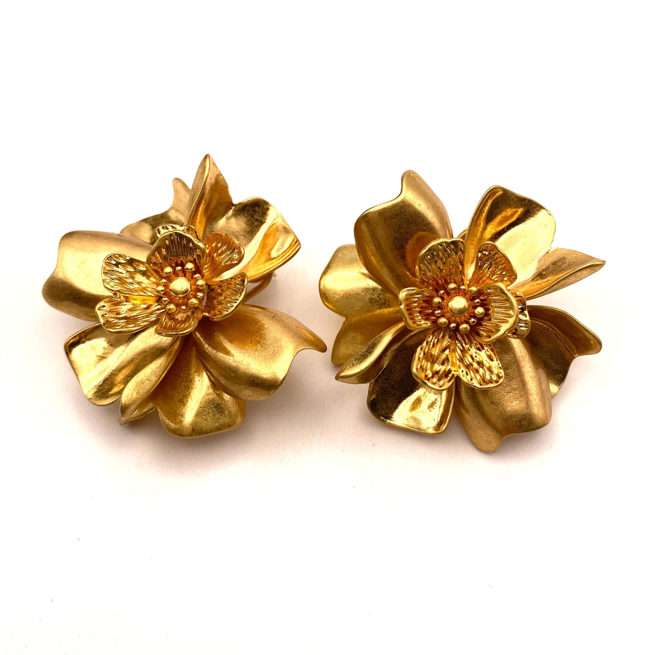 Orecchini A Fiore Oro Per Donna | Gioielli A Forma Di Fiore In Lega E Acrilico