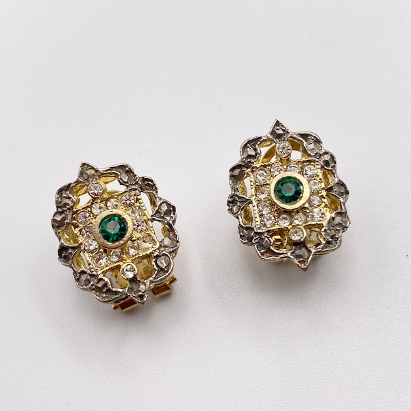 Boucles d'oreilles vermeil et strass  style filigrane, 3 modèles