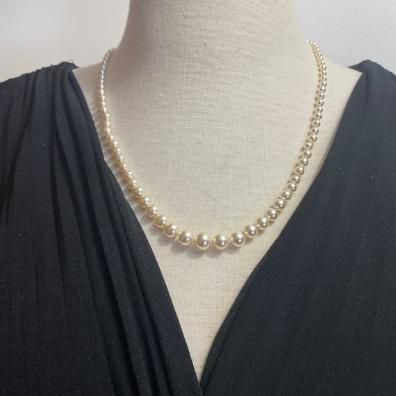 Collier Ancien Perles Nacrées - Fermoir Strass - Style Rétro Créateur