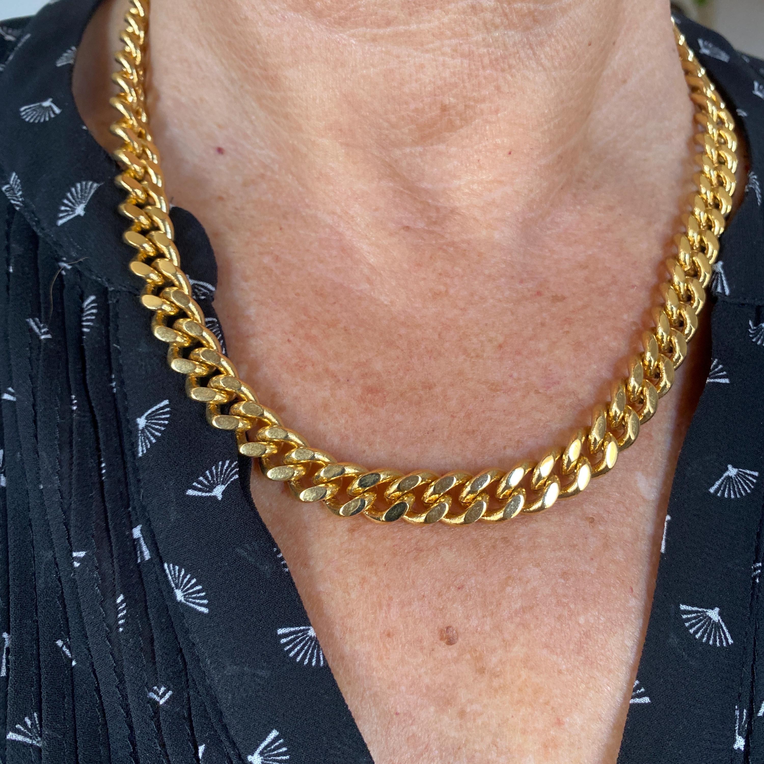 Vintage 1980s Gold-plated Chunky Chain Necklace, 47 Cm Long - Etsy