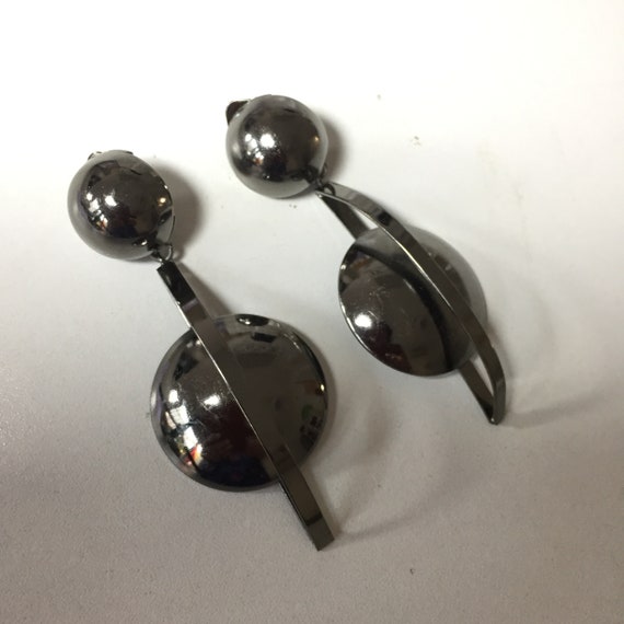 Long clip hanging balls gold or metallic gray fut… - image 5