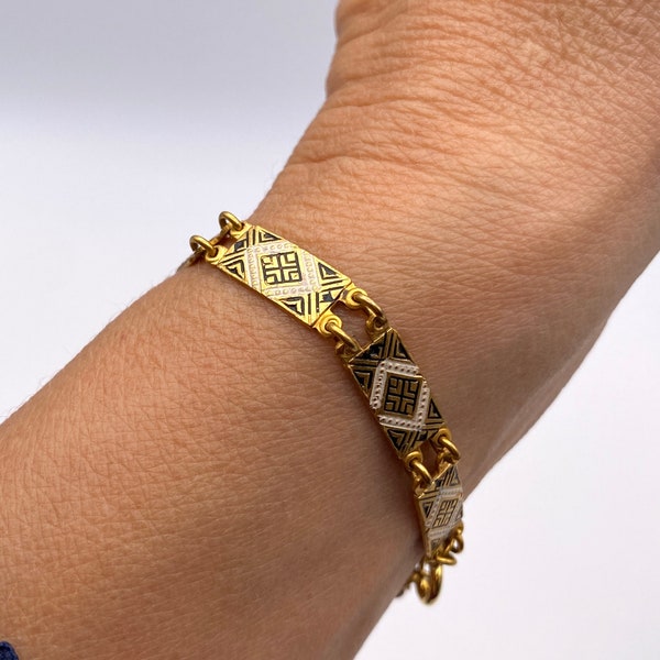 1950 DAMASCENE bracelet in painted brass, in 3 lengths