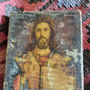 religious icon, vintage religious decor, old icon, interior decor, unusual decor, christianity, religion, spirituality decor,  wood icon