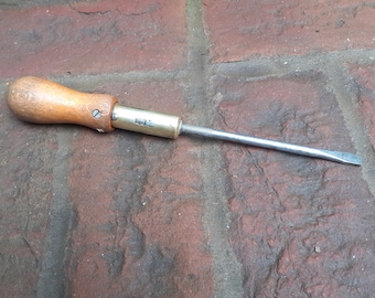 Hollands & Blair military screwdriver, 1964 rachet flathead screwdriver, cabinet makers screwdriver, joiners screwdriver, woodworking tools