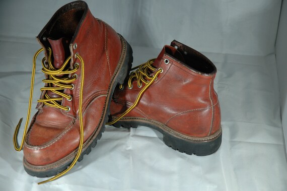 Red Wing Boots, vintage Red Wing moc toe boots, wi