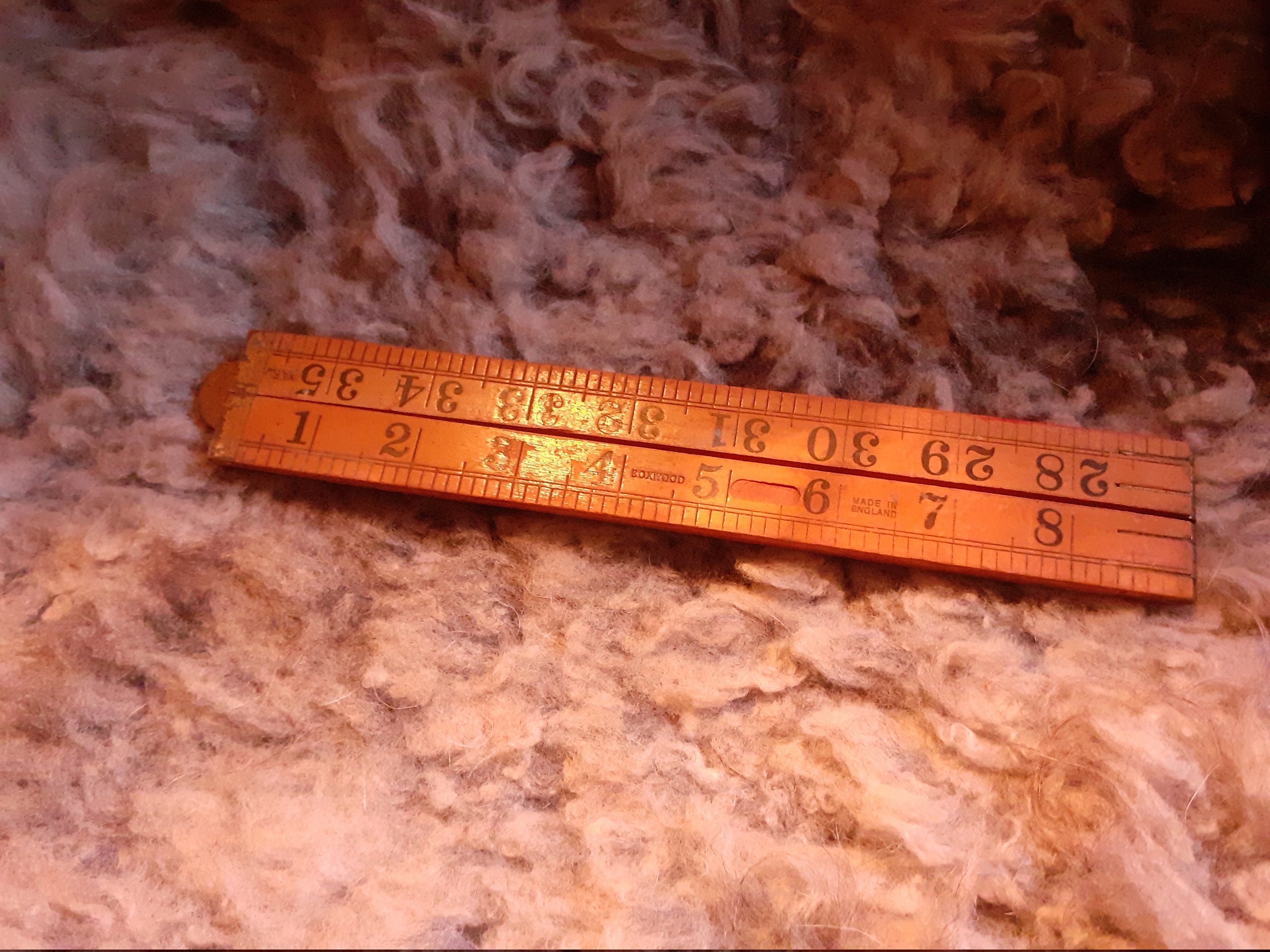 Vintage wood carpenters ruler, joiners ruler, woodworking ruler