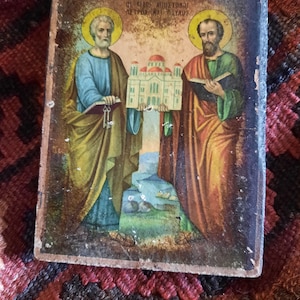 religious icon, vintage religious decor, old icon, interior decor, unusual decor, christianity, religion, spirituality decor,  wood icon