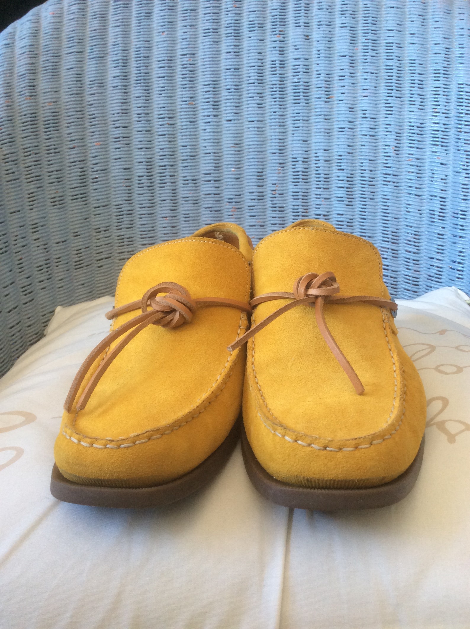 Loafers Mens Yellow Suede Leather Moccasins Canoe Slip Ons Etsy