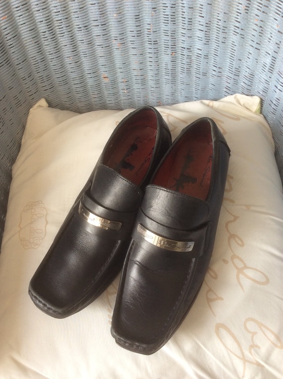 mens black leather loafers uk