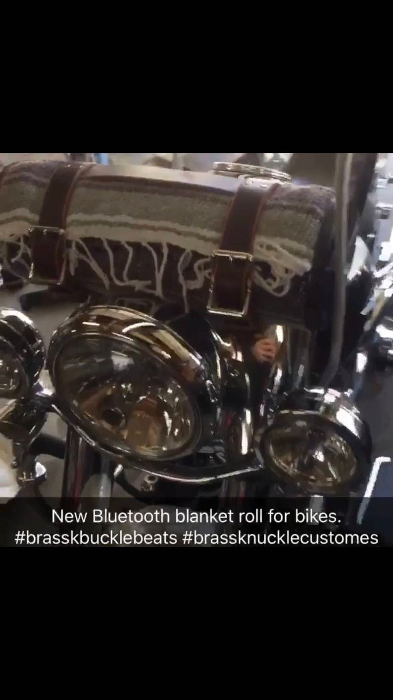 Motorcycle Blanket Roll Speaker Brass Knuckle Beats Etsy