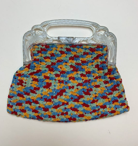 1940s Knit Lucite Bag
