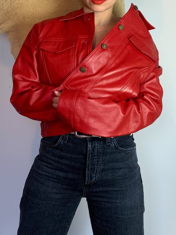 1980s Red Leather Jacket