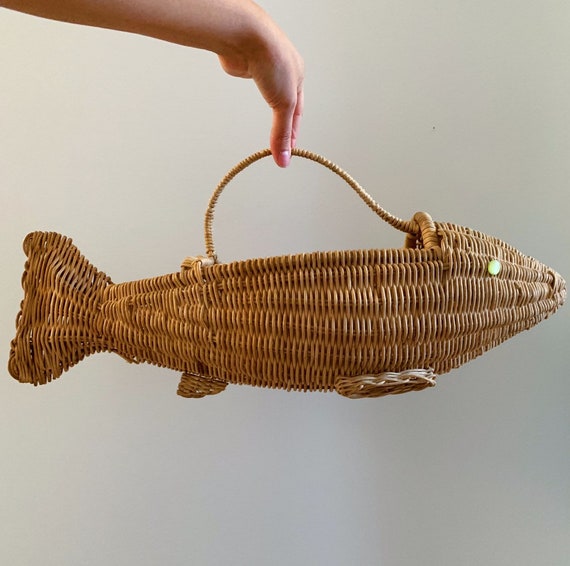 Vintage Wicker Fish Basket