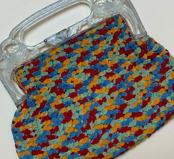 1940s Knit Lucite Bag