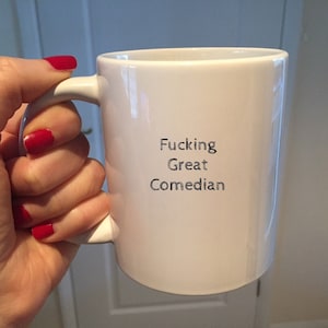 Comedian Mug Funny Comedian Mug, Comedian Gifts, Presents for Men Handmade Ceramic Mug, Custom Coffee Cup Comedy Mug Performer Stand Up