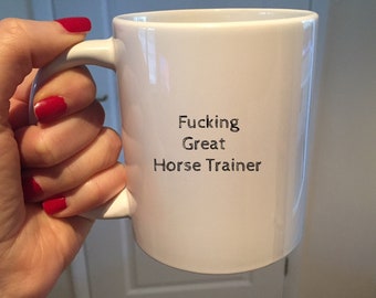 Horse Trainer Mug, Funny Horse Trainer Mugs, Horse Racing, Horse Mug, Custom Coffee Cup, Presents for Her Big Ceramic Mug, Funny Horse Mug,