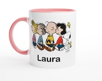 Laura Snoopy Mug – Cute Cartoon Coffee Cup Gift for Her – Personalised Name Mug – Funny Snoopy Lover Present – Custom Snoopy Mug