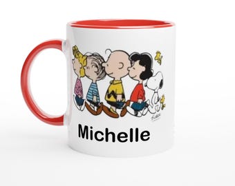 Michelle Snoopy Mug – Cute Cartoon Coffee Cup Gift for Her – Personalised Name Mug – Funny Snoopy Lover Present – Custom Snoopy Mug