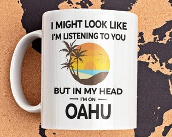 Oahu Coffee Mug: Tropical Hawaii Island Travel Gift