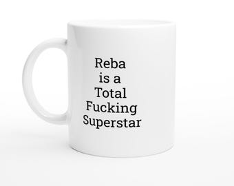 Reba Superstar-mugg: Rolig kaffekoppgåva