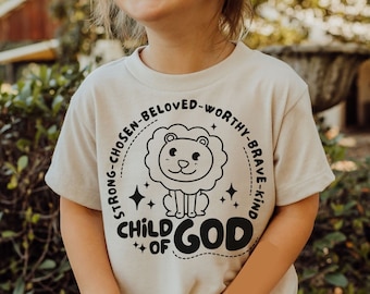 Hijo de Dios Niños Camiseta SVG, Camisas cristianas Archivo de corte para niños, Diseño de camiseta para niños pequeños bíblicos, Sublimación de Jesús para niños, Versículo de la Biblia PNG