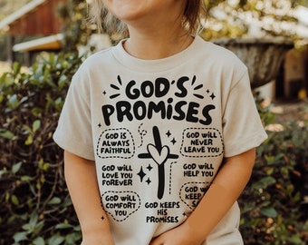 God's Promises Tshirt SVG, Christian Shirts Cut File For Kids, Biblical Toddler Tee Design, Religious Children Sublimation, Bible Verse PNG