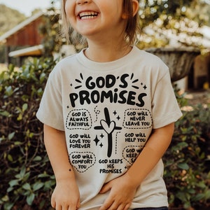 Gottes Versprechen Tshirt SVG, christliche Shirts geschnitten Datei für Kinder, biblische Kleinkind Tee Design, religiöse Kinder Sublimation, Bibel Vers PNG