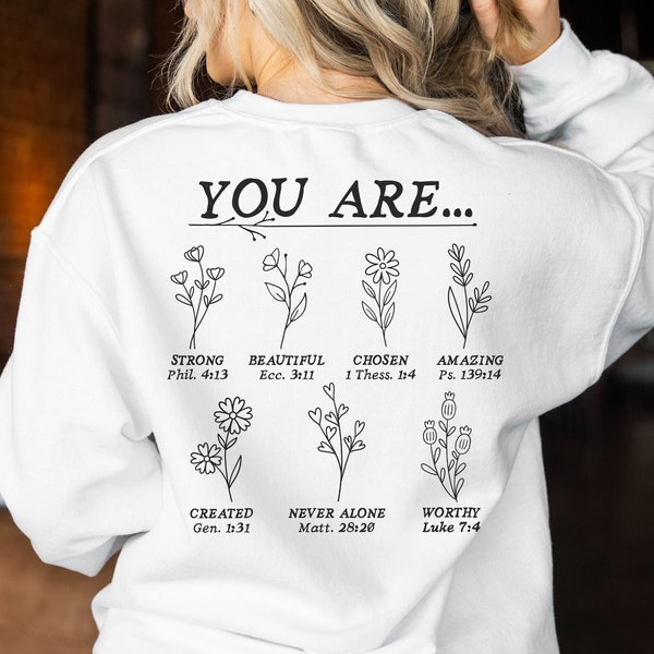 Botanical Bible Verse Shirt SVG, Faith Sublimation Design, Minimal Bible Affirmation SVG, Floral Christian Png, Simple Christian Merch