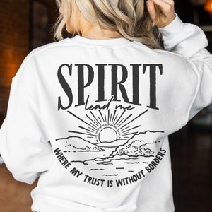 Spirit Lead Me Shirt Design svg, Retro Christian Sublimation, Vintage Woman's Bible Sweater PNG, Minimal Christian Girl png, Commercial Use