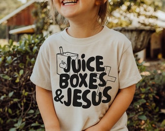 Juice Boxes and Jesus Tshirt SVG, Christian Shirts Cut File For Kids, Biblical Toddler Tee Design, Kid Church Sublimation, Bible Verse PNG
