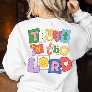 Trust in the Lord Hoodie Design svg, Vintage Christian Sublimation, Retro Bible Verse PNG, Retro Kids Worship Shirt png, Commercial Use