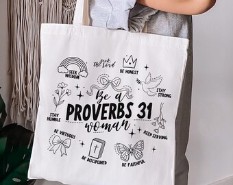 Retro Bible Study Bag Cut File, Boho Christian Tote Bag png, Be a Proverbs 31 Woman svg, Church Bag png Download, Pink Bow Bible Quote png